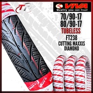 VIVA Tyre 17 FT238Tubeless 70/90-17 80/90-17 Cutting Maxxis Diamond Tayer Tayar Tire Tires Scooter T