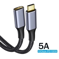 1M/2M/3M/5M USB Type C Extension Cable 10Gbps USB C to Type-C Data Cable PD100W Fast Charging USB-C 