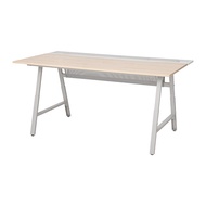 UTESPELARE 電競桌, 梣木紋/灰色, 160x80 公分