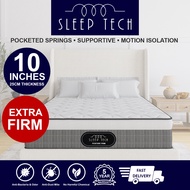 (SG STOCK) Pocketed Spring Mattress by Sleep Tech™ Memory Foam Mattress in Single, Super Single, Queen, King Size