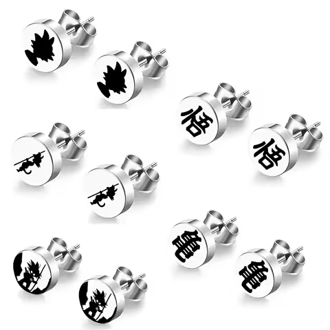 Anime Dragon Kakarotto Son Goku Vegeta Cosplay Zamasu Potara Earrings Ear Stud Women Men Unisex Jewe