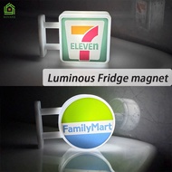 {SG} Japan Fridge Magnet Luminous Refrigerator Magnet Mini 711 Convenience Store Signage Decorative 