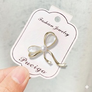 Pucigo Bross Hijab | Ribbon Bow Series Wing Feather Fashion Brooch Brooch Tudung Ribbon Brooch