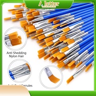 50PCS Paint Brush,Tip Nylon Paint Brushes,Kids Flat Nylon Paint Brushes,Pottery Art Wool Brush