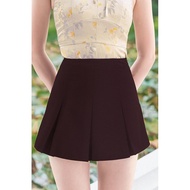 Dear Lyla Codey Pleated Flare Skorts (Mahogany)