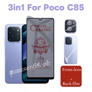 3 I N1 Xiaomi Poco C85 4G Anti-Spy Privacy Ceramic film For Poco C75 C65 C61 C71 F7 Screen Protector