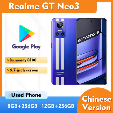 Realme GT Neo3 5G 8GB 12GB RAM 256GB ROM SmartPhone 6.7inch 2412x1080px 50MP CPU Dimensity 8100 5000