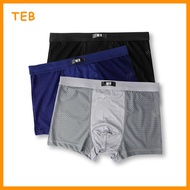 [TEB] 3 PCS Bamboo Fiber Boxer Brief Trunk Men Mesh Breathable Underwear Men Brief Trunk Buluh Serat