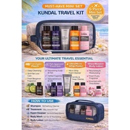 KUNDAL Travel Kit 5-Piece B Type with Cleansing Foam | Baby Powder Scent | Mini Shampoo Conditioner 