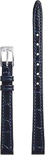 CP-N9 Mimosa Watch Band, P-Shaped Crocodile (Cowhide Stamped/Bamboo Note), 0.4 inches (9 mm), Navy, 