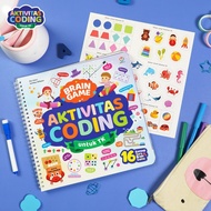 Ziyadbooks Brain Game Gym Coding Book For Kids Activity Activity Busy Book For Children 3 4 6 Years 