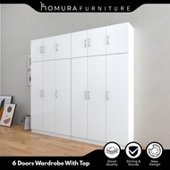 HOMURA Furniture 6x8FT Wardrobe With Shelving / Almari Baju / Cupboard