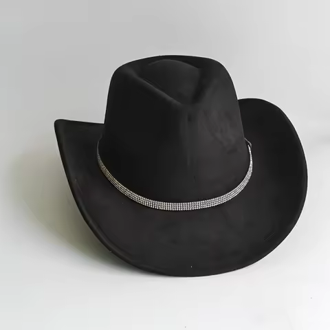 Cowboy Hat for Women and Men with Shapeable Wide Brim - Felt Cattleman Western Hats for Cowboys and 