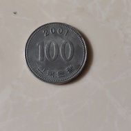 Koin Korea 100 Won 2001 Asli 