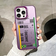 R-Rio de Janeiro flight ticketsS Phone Case Colorful Silver Phone Case for iPhone 17/16/15/14/Pro Ma
