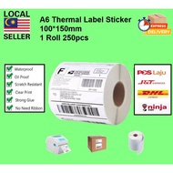 Thermal Sticker A6 AWB Shipping Label Barcode Paper Printer Roll 100*150mm
