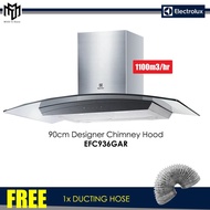 Electrolux 90cm Dual Filter Stainless Steel Kitchen Hood with 1100m3/hr Suction Power - EFC936GAR (F