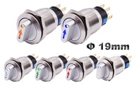 Công Tắc Xoay Chọn Kim Loại 19Mm 2 3 Vị Trí Công Tắc Nút Bấm Chốt SPDT Với Công Tắc Chiếu Sáng LED 1