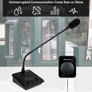 Retevis ระบบลำโพงอินเตอร์คอมกระจก RT-9909สำหรับธุรกิจไมโครโฟนกลางแจ้งพลังงานสูงรองรับ IPX5กันน้ำสำหร