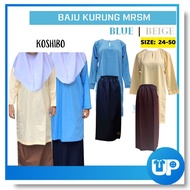 MRSM Baju Kurung Biru dan Beige Kain Koshibo Licin Pengawas Sekolah Rendah Menengah K2250 K270EX