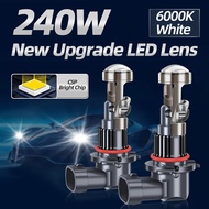 ใหม่อัพเกรดเลนส์ LED 9005 9006 H11 H7 240W High Power Hi/lo Beam Bulbs 6000K CSP Bright Chip LED Pro