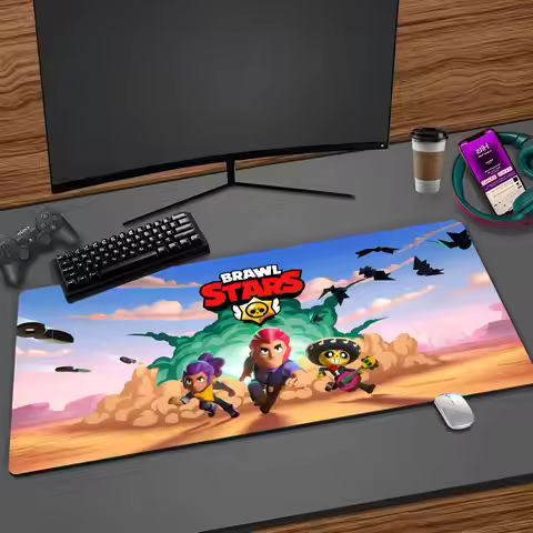 Cartoon Game B-Brawl Stars Mouse Pad Cartoon Lockedge Large Gaming Pad Computer Gamer Keyboard Mat D