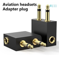 Will Gold Plated 3 5mm Sound Splitter Adapter for Aircraft Easy Connection Headphone Converter Trave