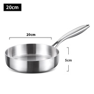 Konco 316 stainless steel pan 26/20cm Mini stir-fry pan small cooking pot for 1-2 persons Gas induction cooker fry woks