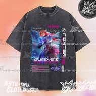 24h Shipping N9THNOVA MOBA Game Character Print T-shirt, Retro Gaming Casual Tee 7