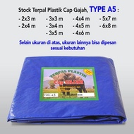 A5 PLASTIC TARPAULIN SIZE 4X5 Meters CAP GAJAH Brand