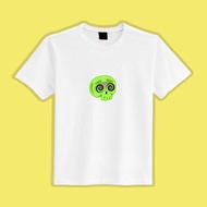 Q版 骷髏頭 綠色 外星人 衣服 白T T恤 童裝 純棉 吸濕排汗 涼感