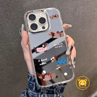 Cute Dachshund Mirror Phone Case For Realme GT 8 7 5 Pro 3 Neo 7X 7 6 5 SE 240W V70 V60 V60S V23 V23