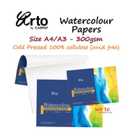 <Arto Watercolour Papers 300gsm> Size A4/ A3 Cold Pressed 100% Cellulose Acid Free Painting Pad