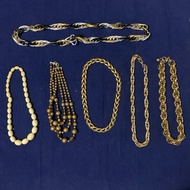 Liquidation of Japanese selection pass 2nd gold metal alloy necklace Streetwear retro hiphop Y2K war