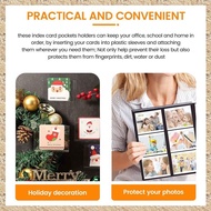 [r3jylk02.ph] 36Pcs Self-Adhesive Label Card Holder Index Pockets Holder 6X8.5cm Clear Plastic Card 