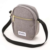 日本 Anello Grande系列 灰色帆布 蛋形 小斜咩袋