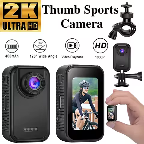 2K Thumb Sports Camera 1.47-inch 120 Angle Recorder Handheld Video Recorder Professional Photo Porta