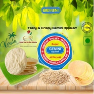Gemini Kerala Appalam Snacks/Papadam 100 Grams