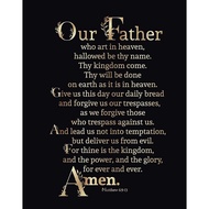 Lord’s Prayer Wall Art Christian Posters Scripture Wall Art Biblical Art Black