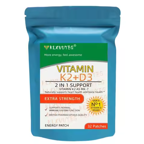 Vitamin K2 (MK7) with D3 Patches 9 Week Supply, Contains Vitamin D & K Complex Premium Non GMO, Biot