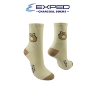 Exped Ladies Fashion Cotton Charcoal Crew Length Socks 4f0922 Cream
