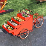 Promotion Stall Cart Mobile Snack Coffee Bike Three-Wheelers Vintage Style Bicycle Pedal Powered Sma