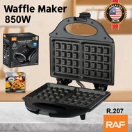 RAF Waffle Maker Panini Press 850W Non Stick Coated Double Side Breakfast Machine / Mesin Pembuat Wa