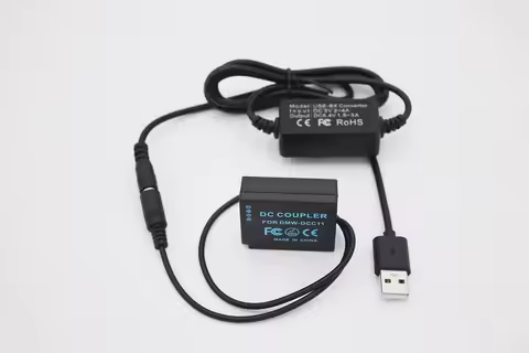 5V USB Convertor + DMW DCC11 DC Coupler DMW-BLG10 BLE9 Dummy Battery for PANASONIC Lumix FMARKII DMC