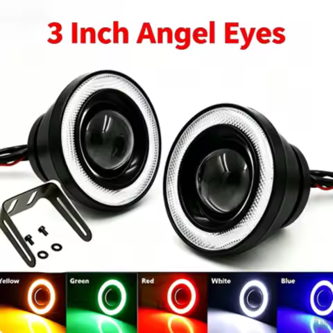 3Inch Fog Lamp Waterproof Headlights Led Car DRL Daytime Running Lamp Round Halo Angel Eyes Daytime 