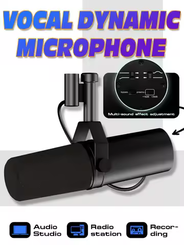 7B Dynamic Recording Microphone Studio Selectable Frequency Response Mic For Live Vocals Performance