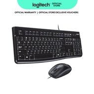 Logitech MK120 Wired Keyboard and Mouse for Windows, Optical Wired Mouse, USB Plug-and-Play, Full-Si