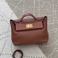 愛馬仕 2424-29 金棕金扣 Y刻99新 五金部分膜 附件肩帶