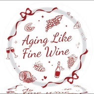 LemonRoad 48Pcs Aging Like Fine Wine Birthday Party Decoration 9''Paper Plates Wine 30th/40th/50th/5