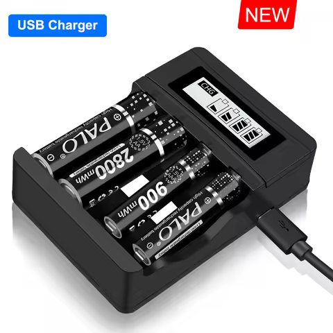 PALO Battery Charger for 1.5V AA AAA Li-ion rechargeable battery 4 slots charger for 1.5v aa aaa bat
